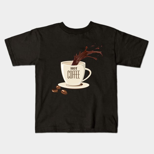 hot coffee Kids T-Shirt by Christopher store